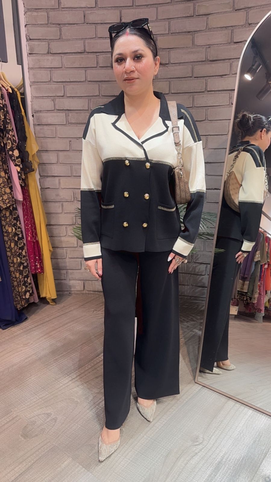 German Black offwhite Woolen Cordset