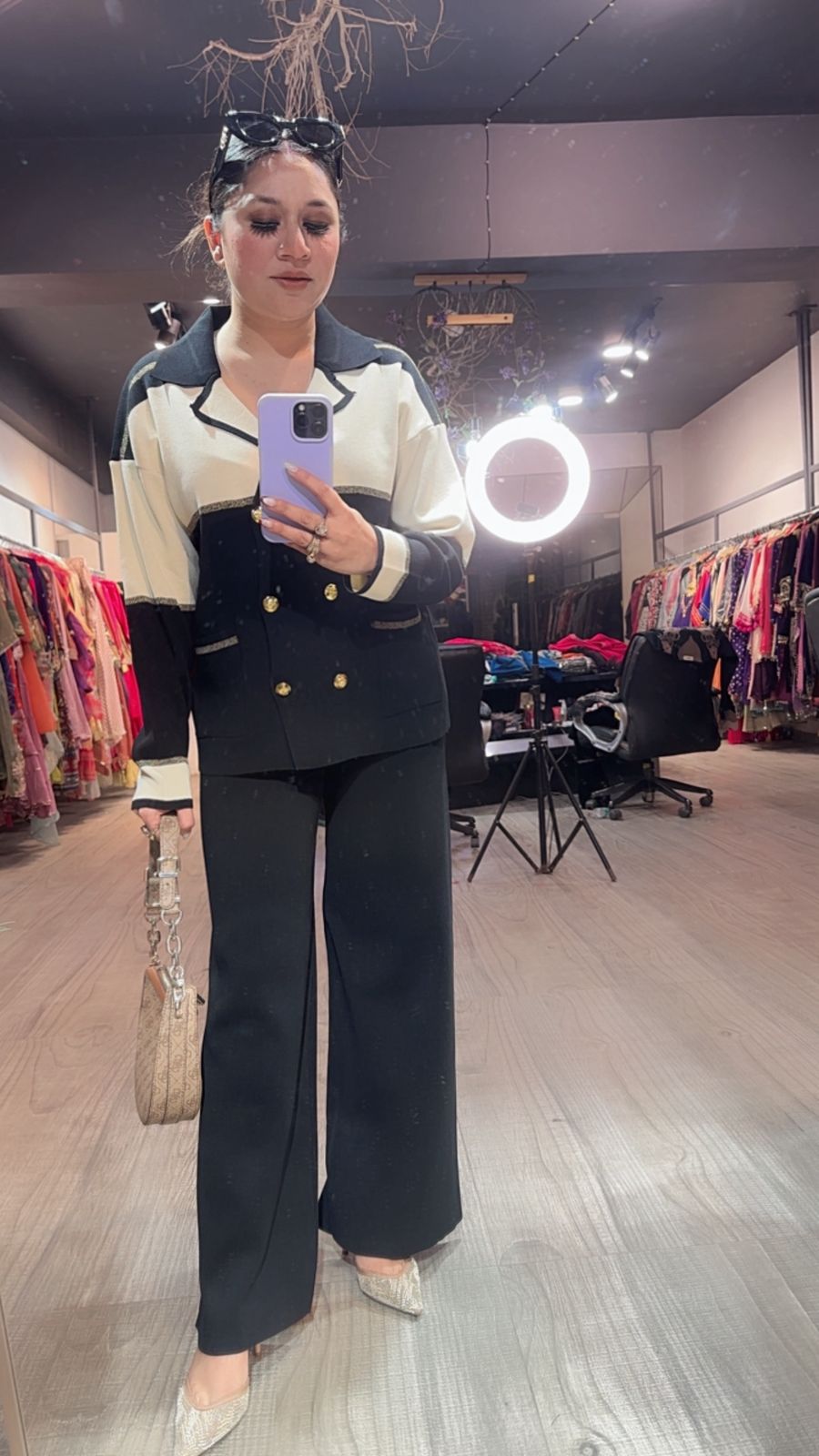 German Black offwhite Woolen Cordset