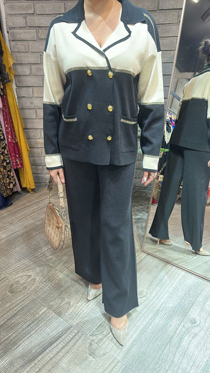 German Black offwhite Woolen Cordset