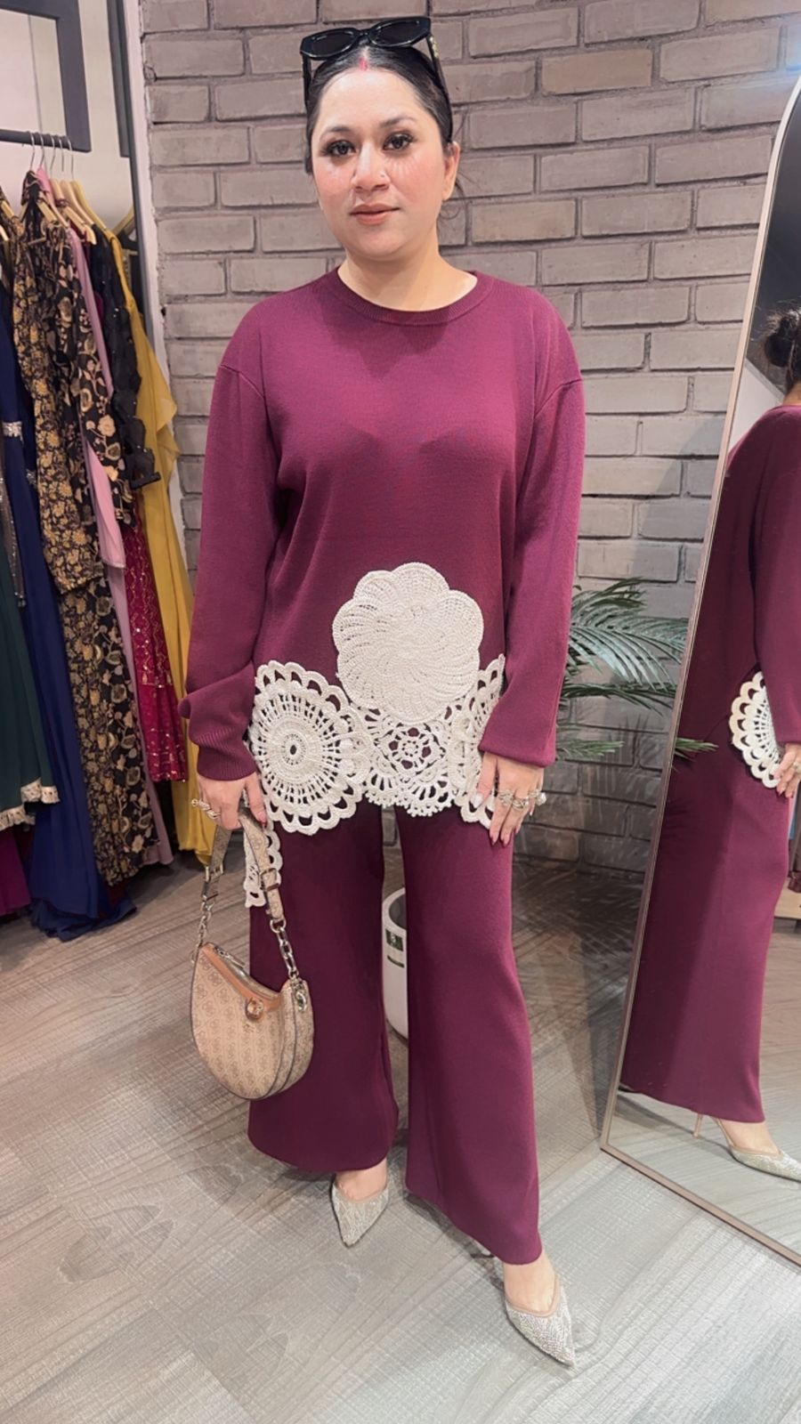 Spain wine Lace Woolen Cordset