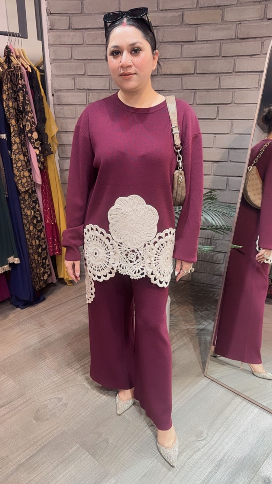 Spain wine Lace Woolen Cordset