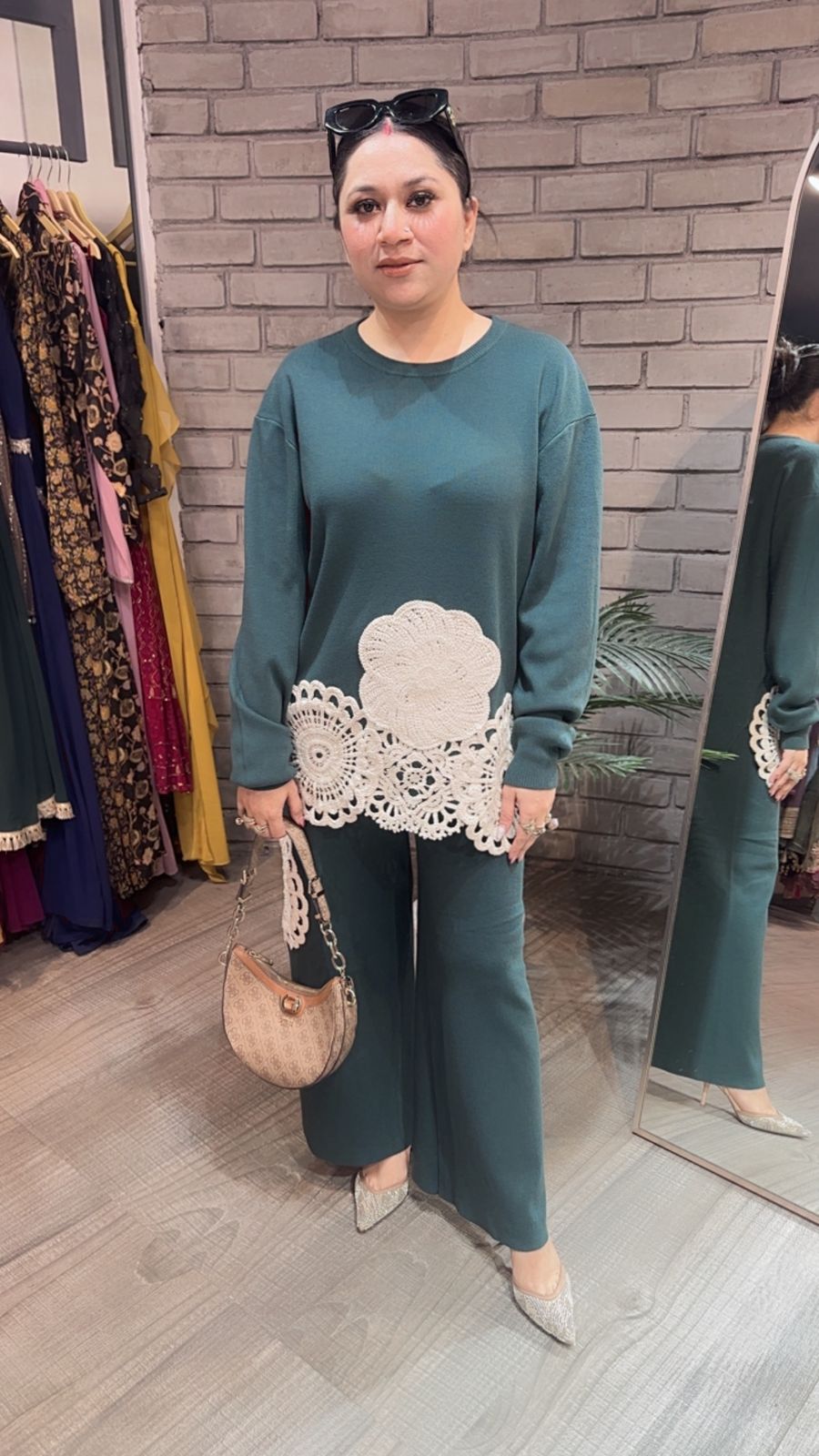 Spain Rama Green Lace Woolen Cordset