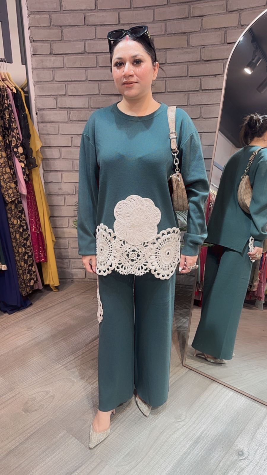 Spain Rama Green Lace Woolen Cordset