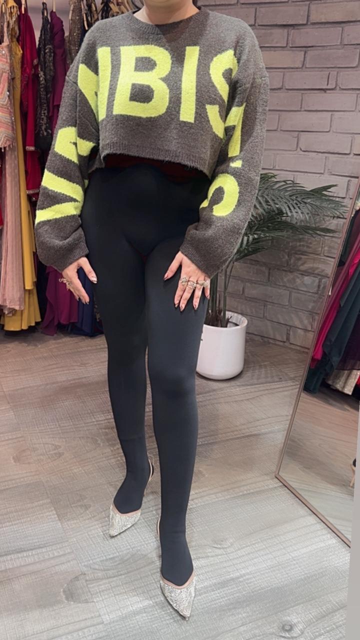 Warm Black Jegging with socks