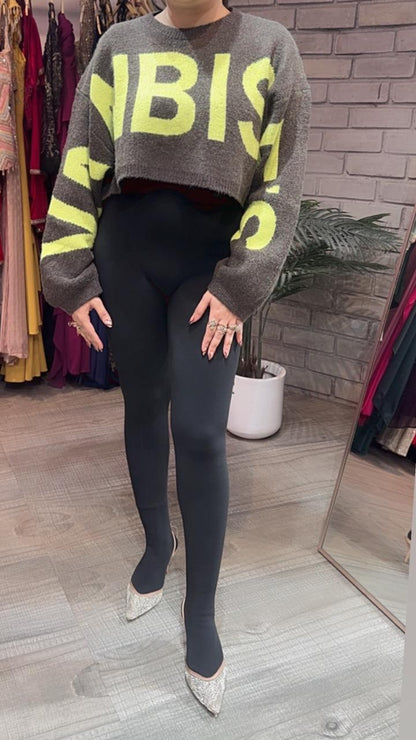 Warm Black Jegging with socks