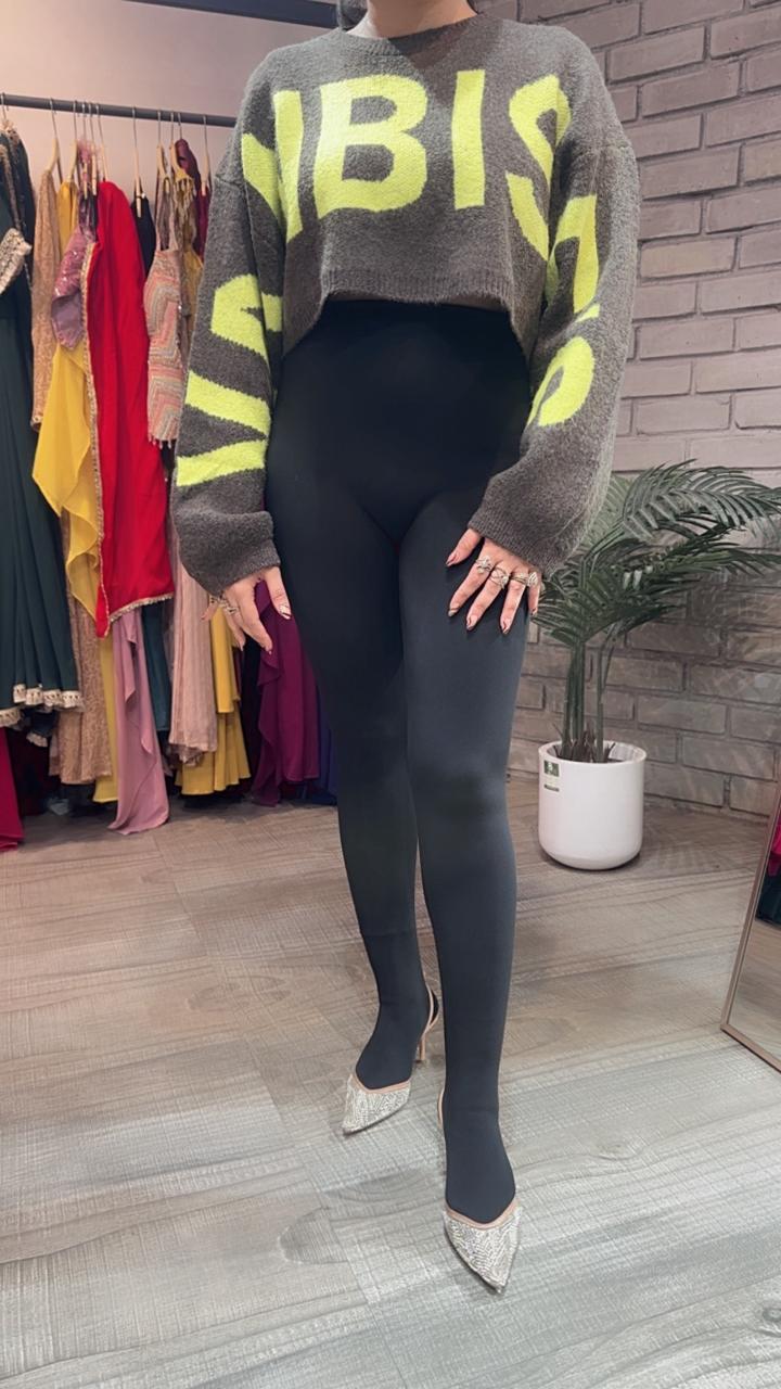 Warm Black Jegging with socks