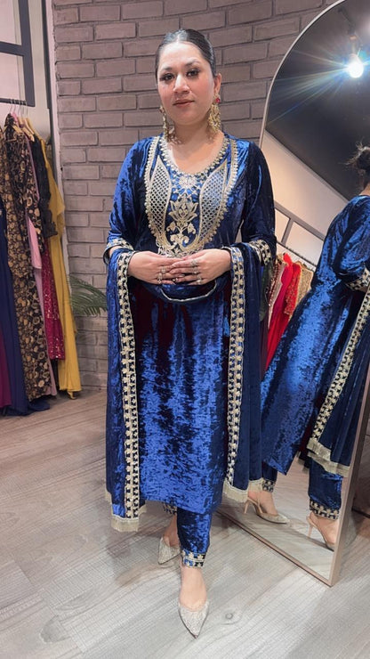Amritsar Royal Blue Woolen Designer suit