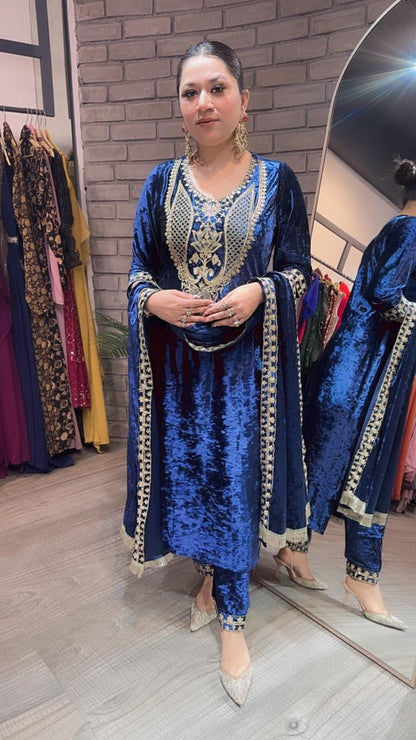 Amritsar Royal Blue Woolen Designer suit