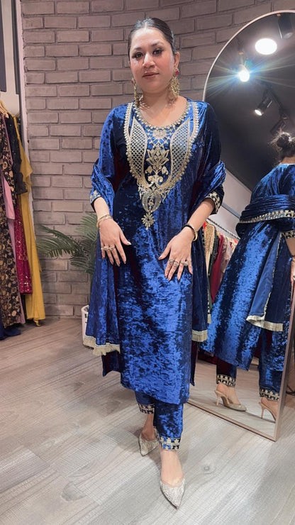 Amritsar Royal Blue Woolen Designer suit