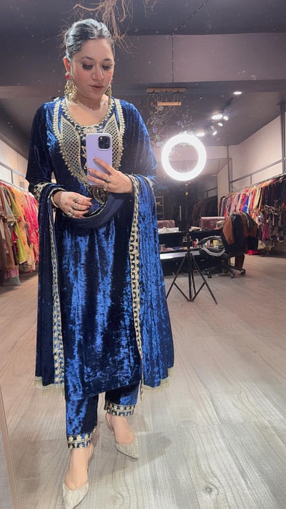 Amritsar Royal Blue Woolen Designer suit