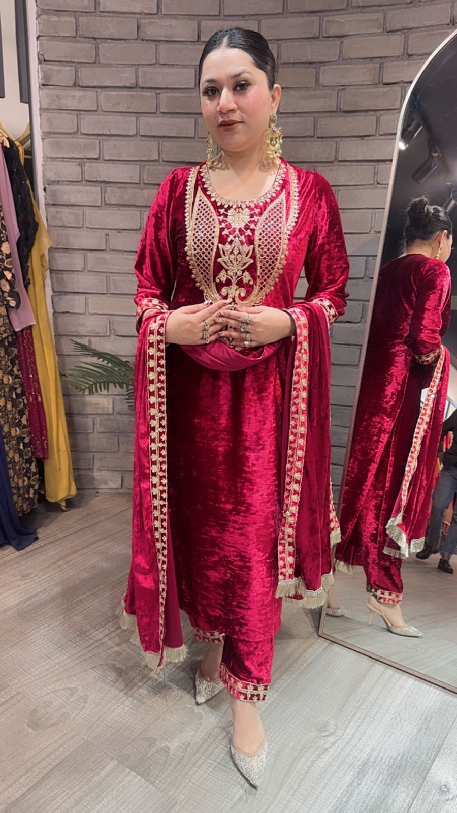 Amritsar Red Woolen Designer suit