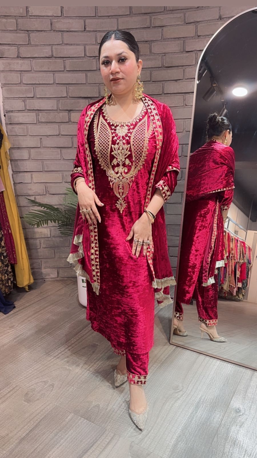 Amritsar Red Woolen Designer suit