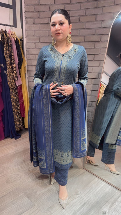 Brooklyn Blue Woolen Designer suit