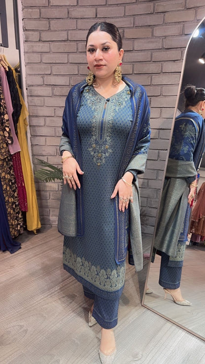 Brooklyn Blue Woolen Designer suit