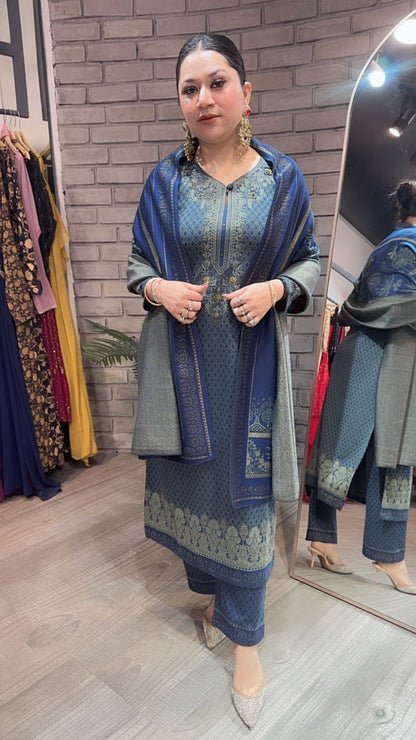 Brooklyn Blue Woolen Designer suit