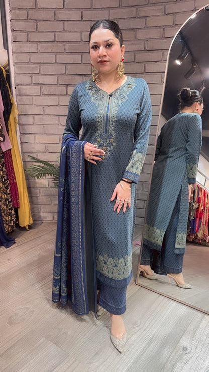 Brooklyn Blue Woolen Designer suit