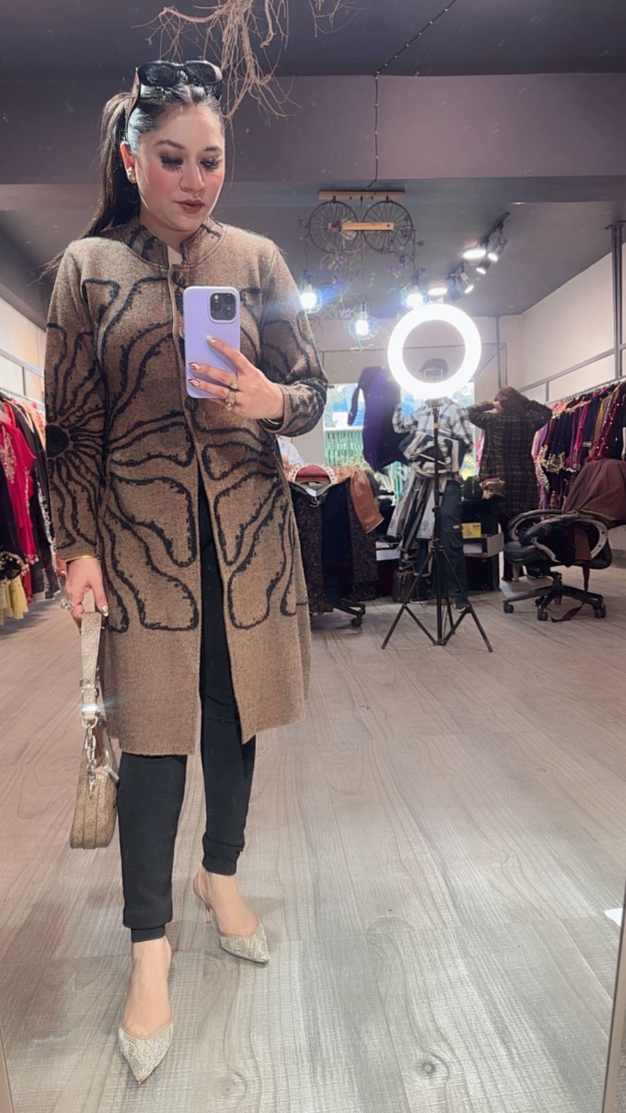 Korea Brown warm Long Jacket