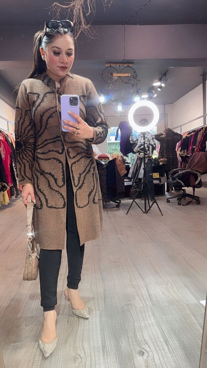 Korea Brown warm Long Jacket