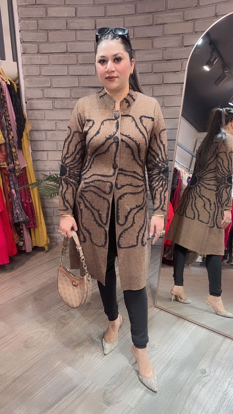 Korea Brown warm Long Jacket