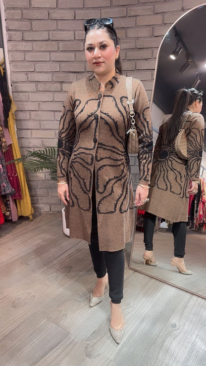 Korea Brown warm Long Jacket