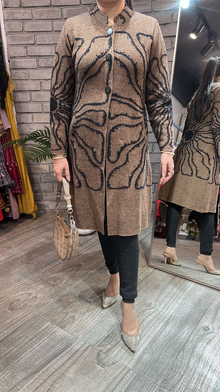 Korea Brown warm Long Jacket