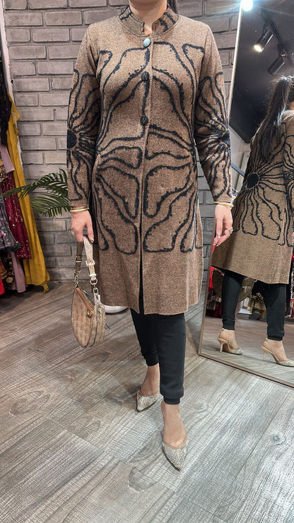 Korea Brown warm Long Jacket