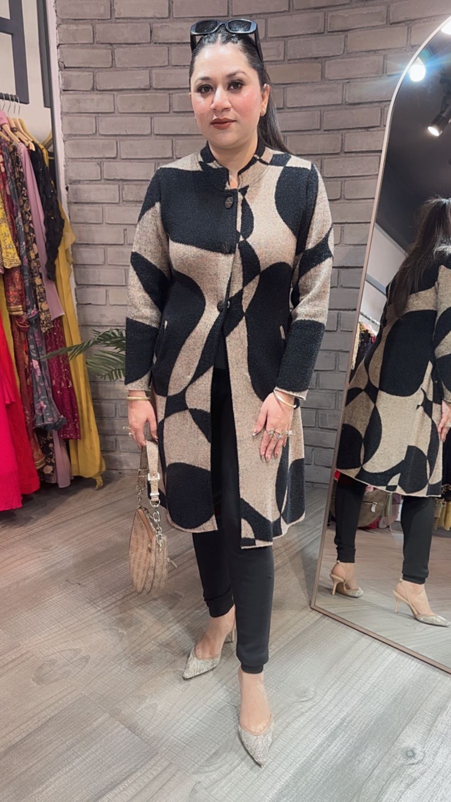 Korea Black Beige warm Long Jacket