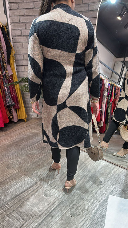 Korea Black Beige warm Long Jacket