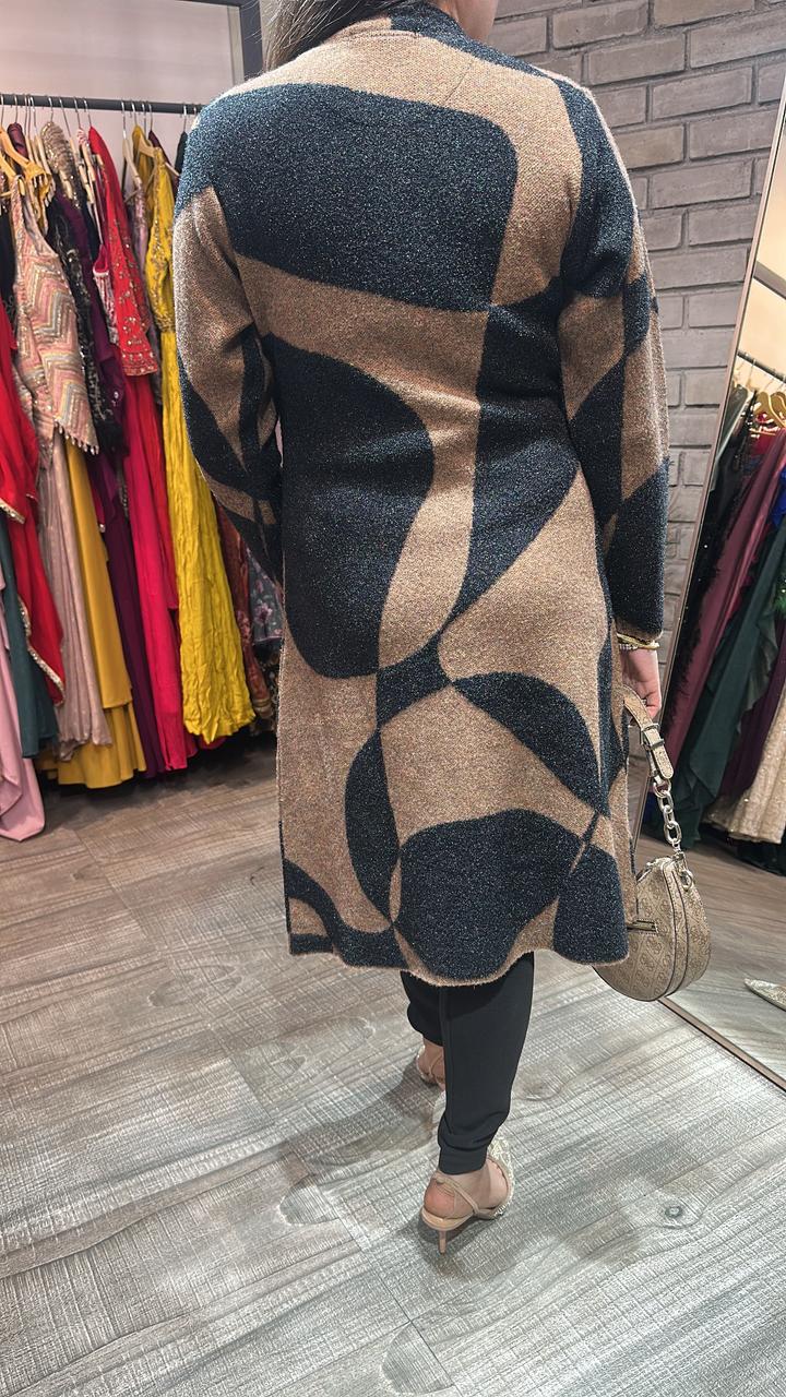 Korea Black Brown warm Long Jacket