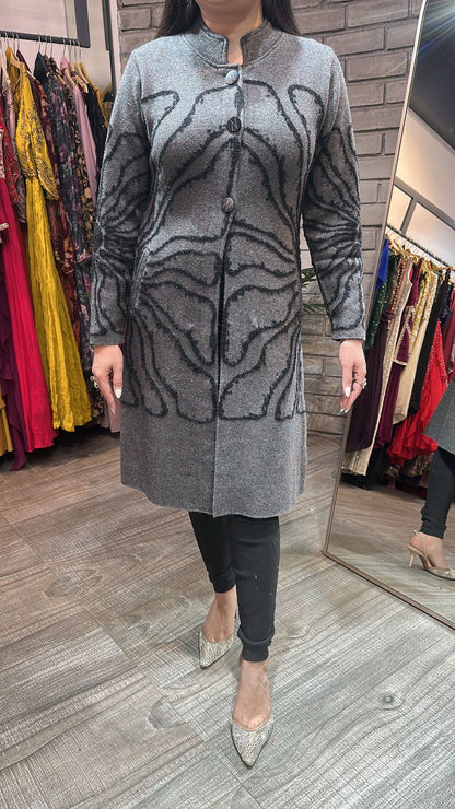 Korea Grey warm Long Jacket