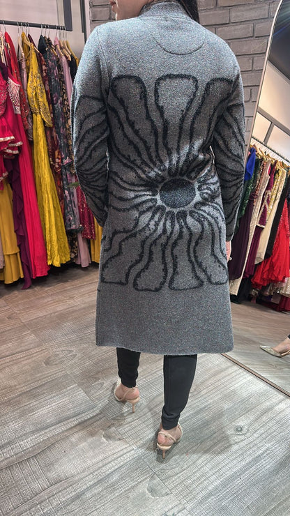 Korea Grey warm Long Jacket
