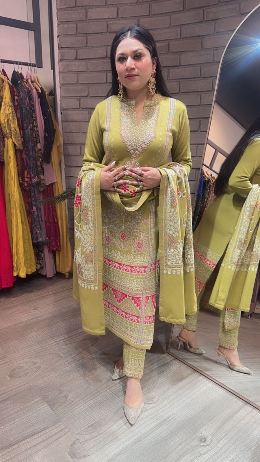 Pepper Mint Lime Woolen Designer suit