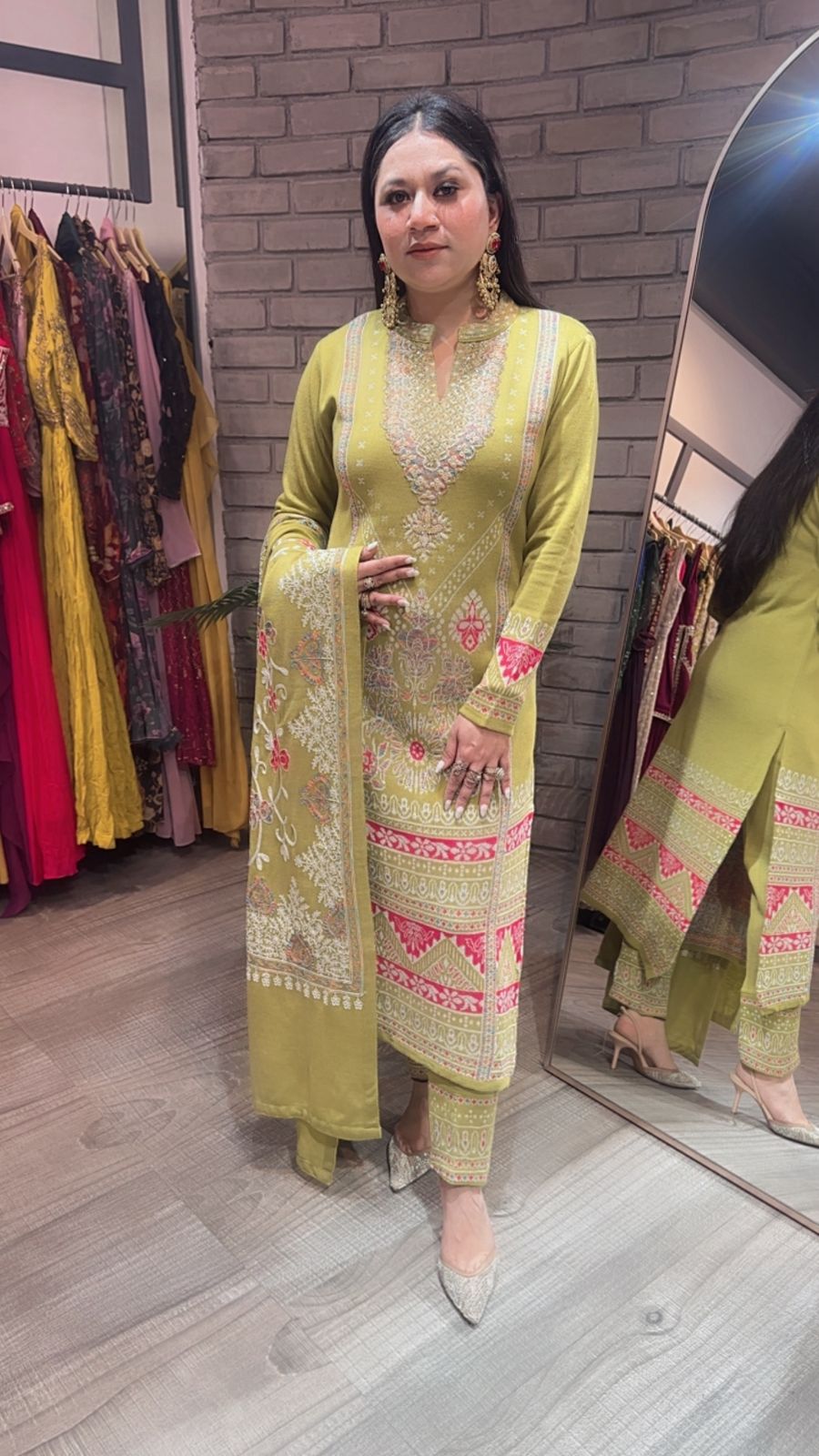Pepper Mint Lime Woolen Designer suit