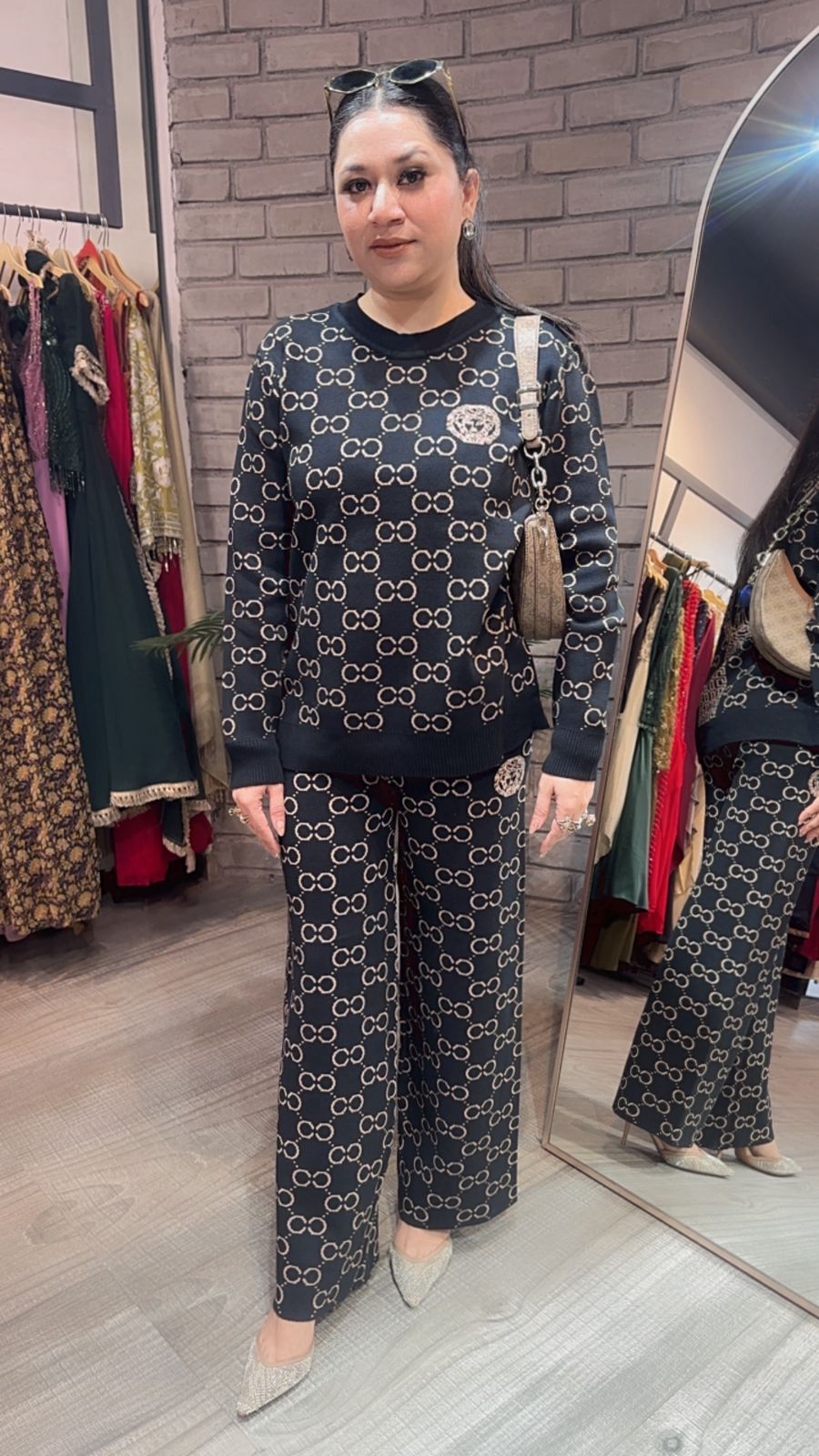 Emily Black Woolen Cordset
