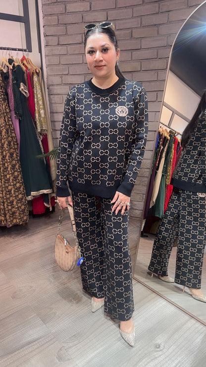 Emily Black Woolen Cordset
