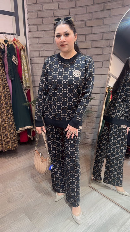 Emily Black Woolen Cordset