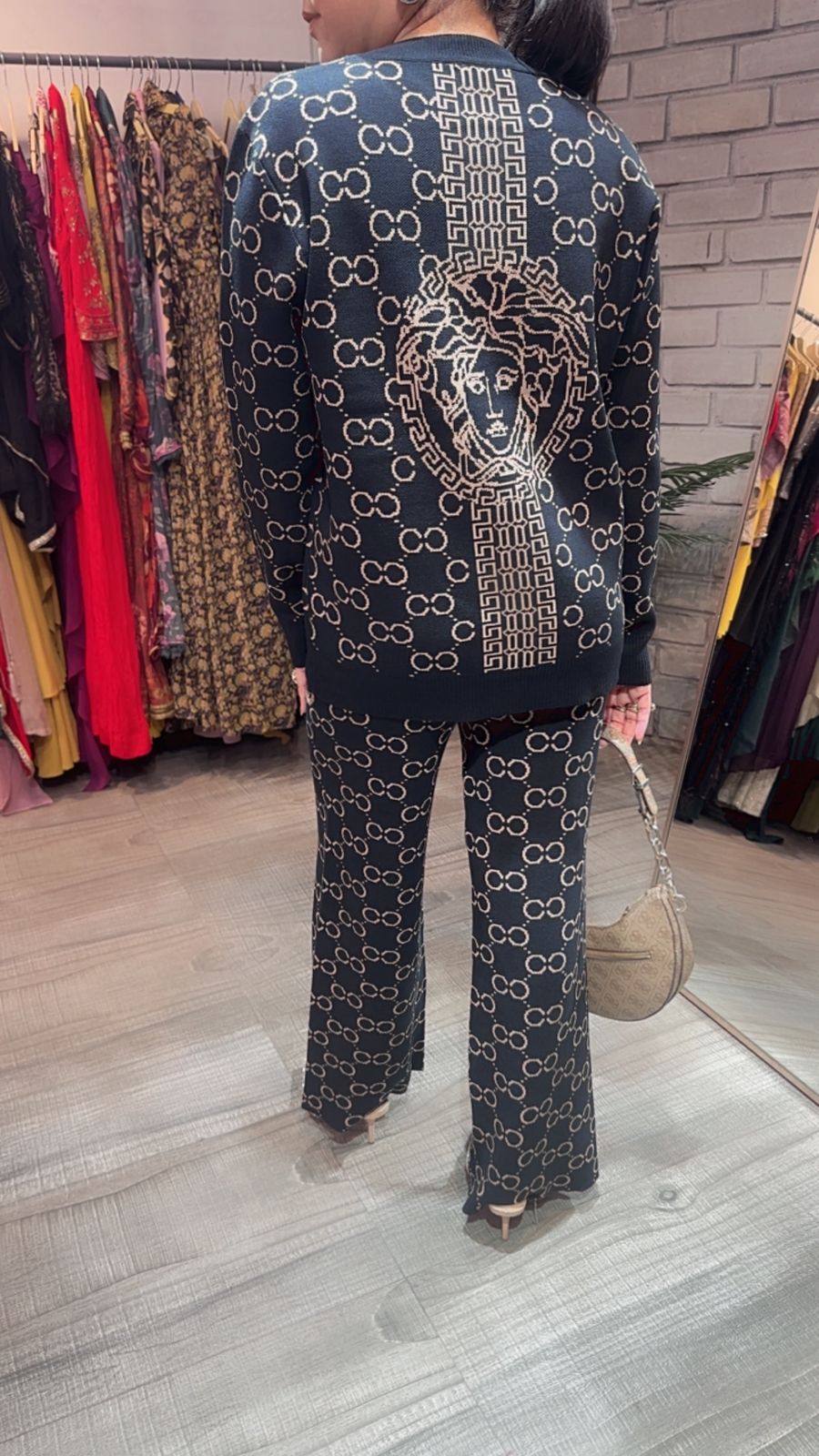 Emily Black Woolen Cordset