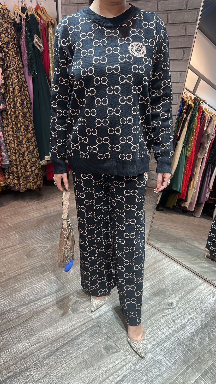 Emily Black Woolen Cordset
