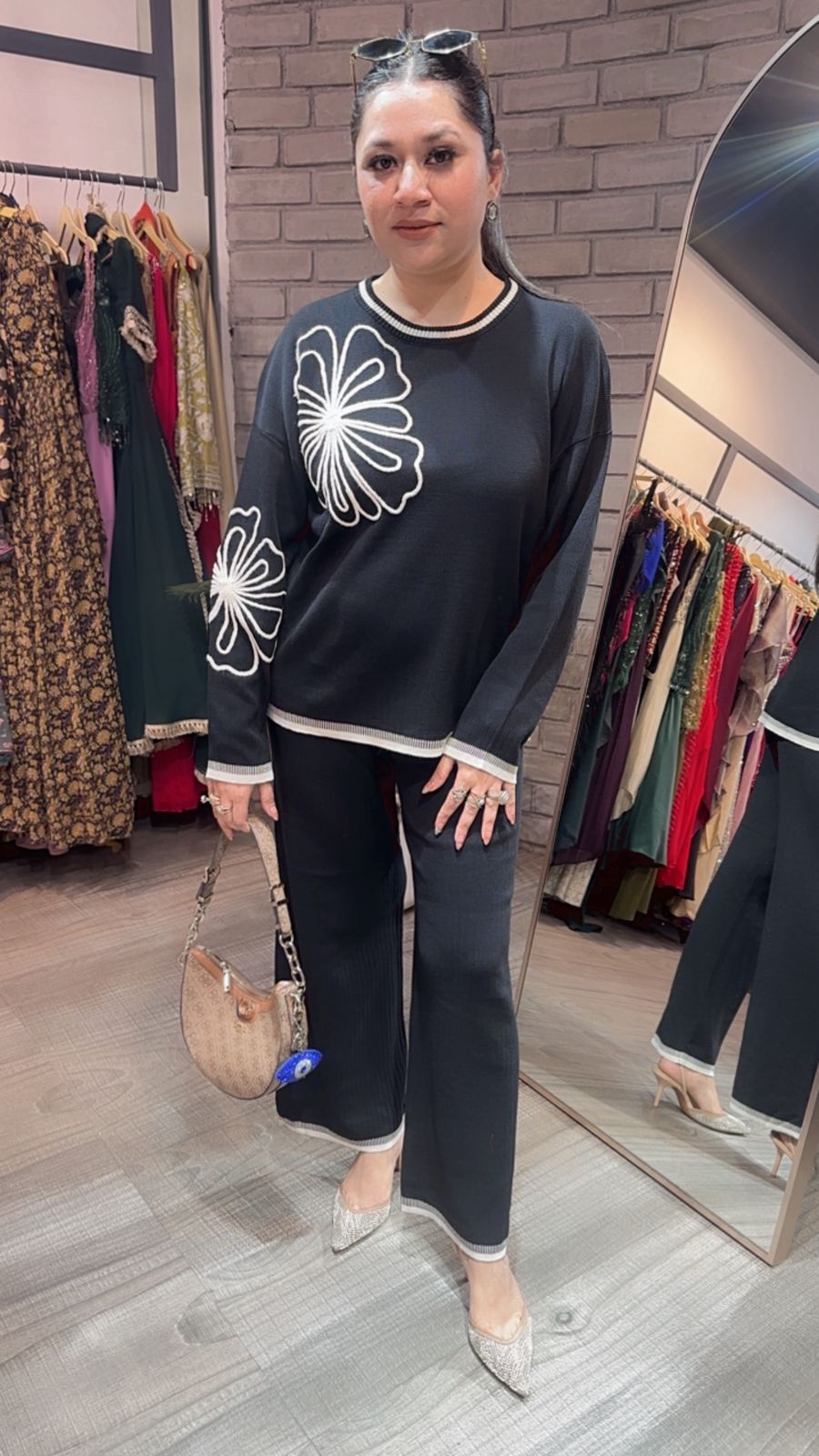 Italy Black Woolen Cordset