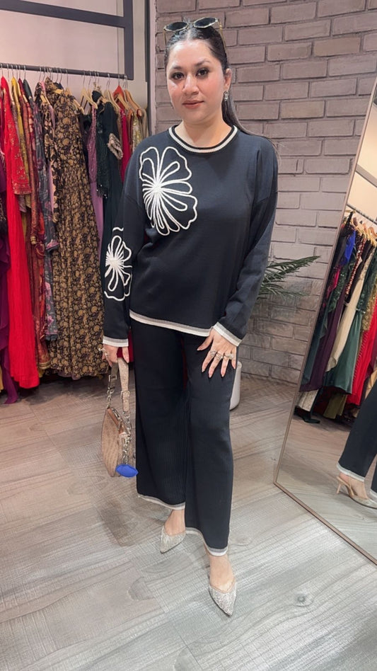 Italy Black Woolen Cordset