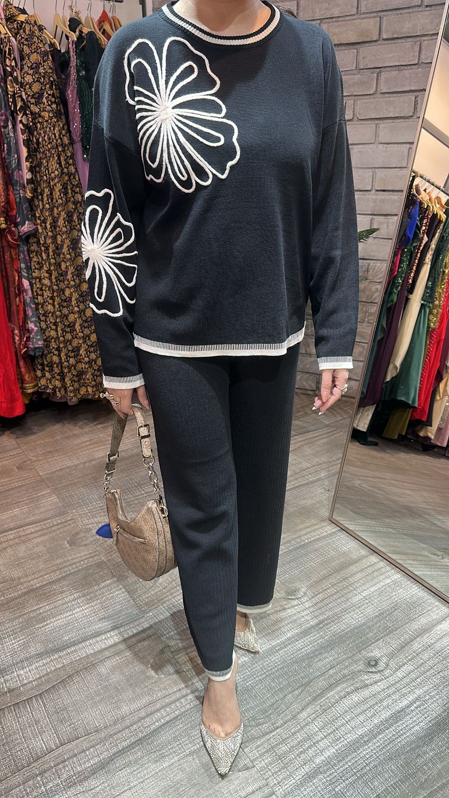 Italy Black Woolen Cordset