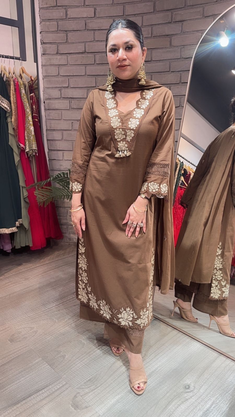 Sitara Coffee Designer Cotton suit