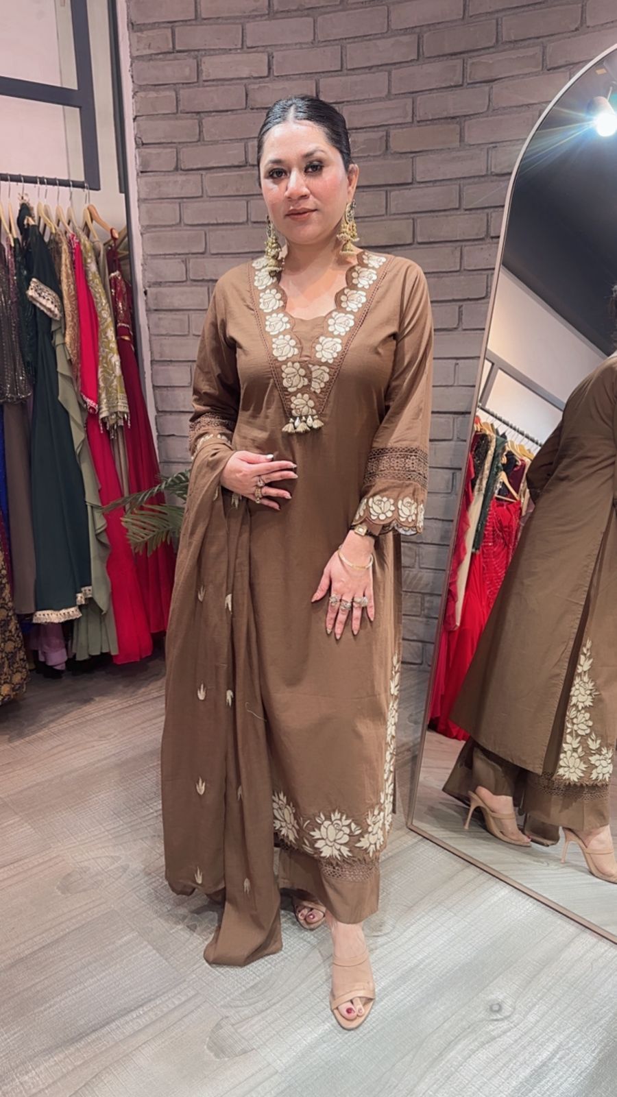 Sitara Coffee Designer Cotton suit