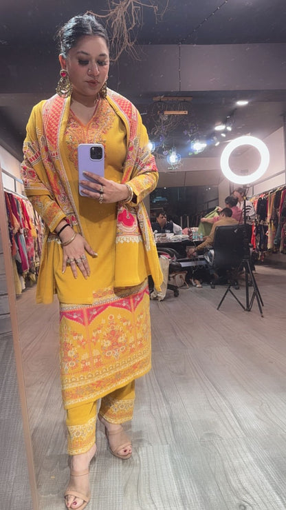 Daawat Musturd Designer Woolen suit