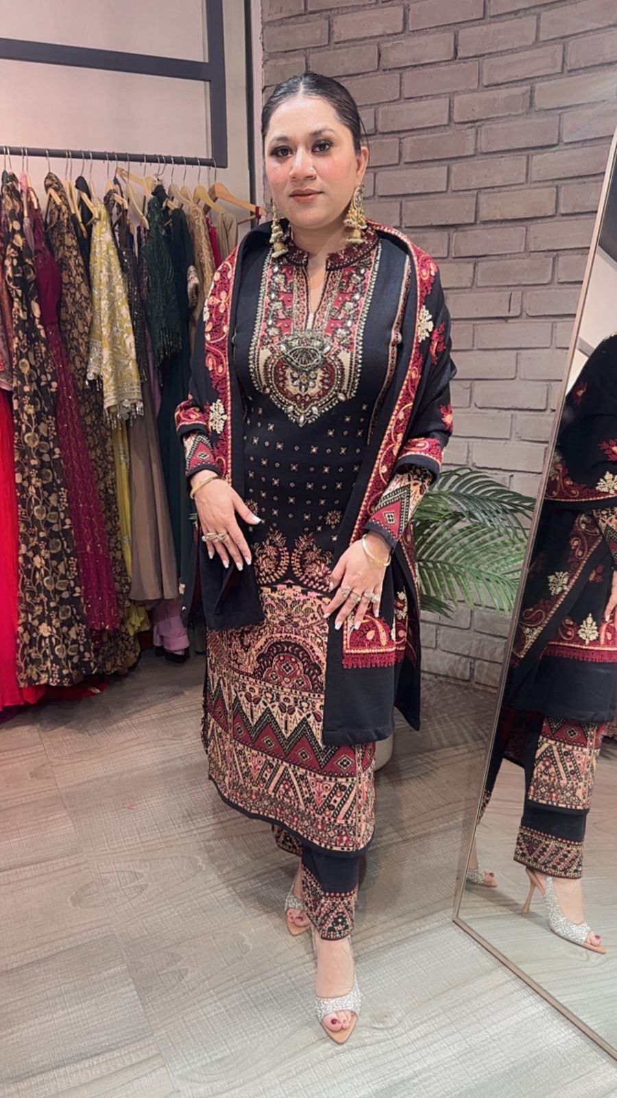 Garam Black Woolen Designer suit