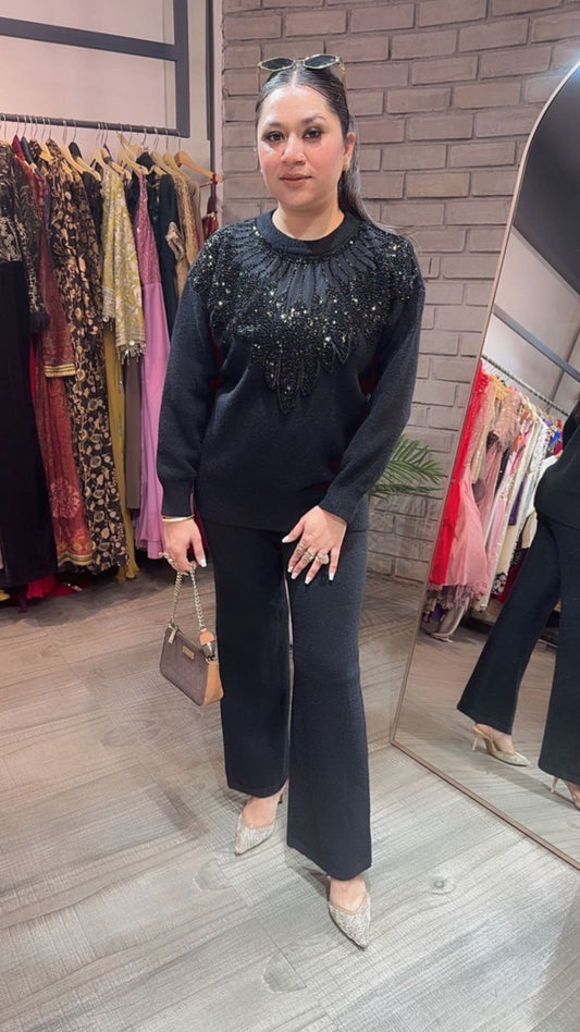 Glamour Black Neck work Cordset