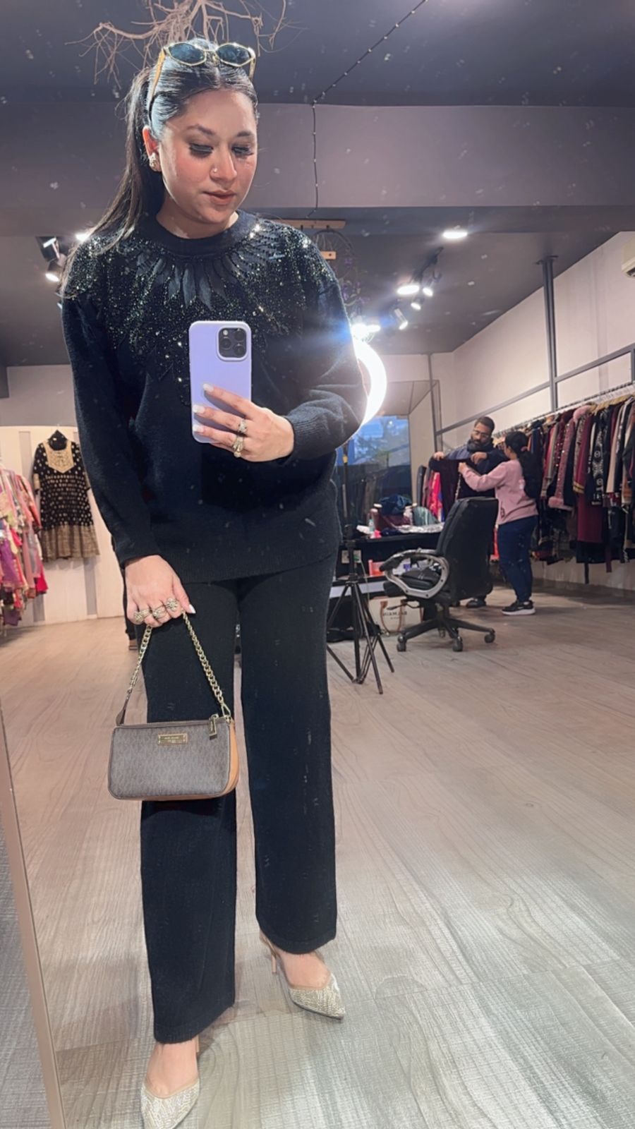 Glamour Black Neck work Cordset