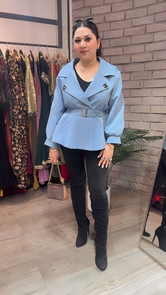 Kiko powder Blue Stylish Jacket
