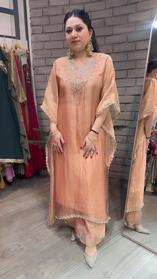 Safari Shimmer Kaftan Set with Inner