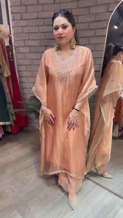 Safari Shimmer Kaftan Set with Inner